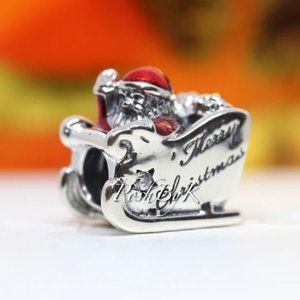PANDORA Christmas Sleighing Santa Charm 792004CZ